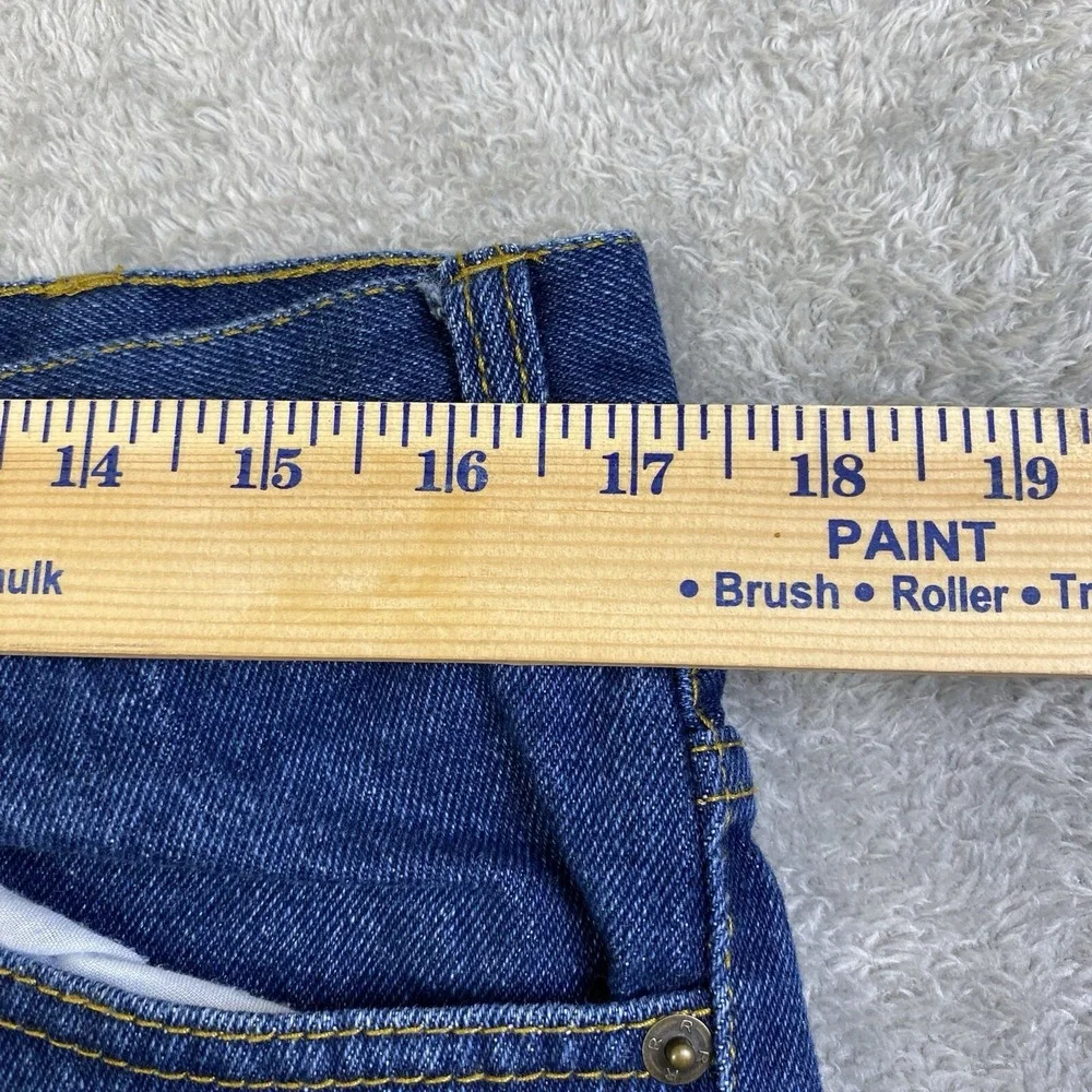 Real Ranch Jeans Men 35x32 Blue Denim  100% Cotton Straight Med Wash Workwear